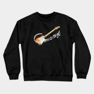 Music Staff Sunburst Electric Guitar Crewneck Sweatshirt